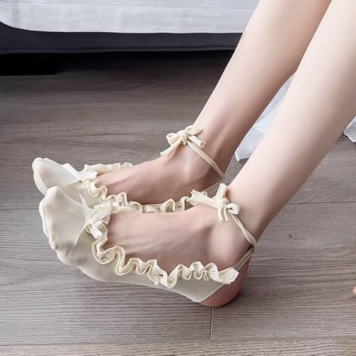 Short Socks Y2K Sweet Bowknot Socks Solid Color Cotton Socks(White)