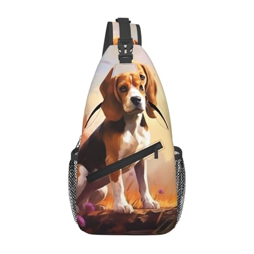 Nerdy Beagle Pattern Crossbody Bag - Lightweight Casual Travel Shoulder Bag