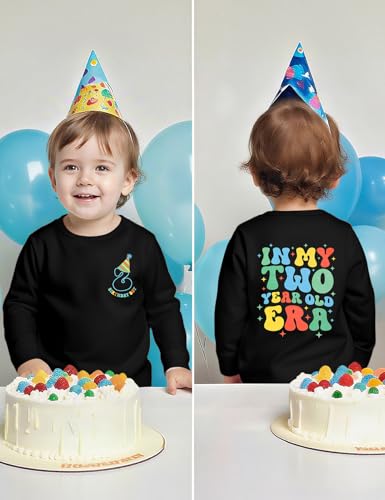 2nd Birthday Shirt Toddler Boy Two Year Old Birthday Outfit Long Sleeve Cotton T Shirt Clothes2