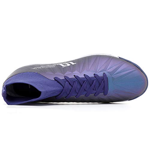 Kinderen Voetbalschoenen, Hoge Voetbalschoenen Tieners Antislip Casual Outdoor Fitness Sneakers Voor Jongens Meisjes,Blue,35EU - Image 3