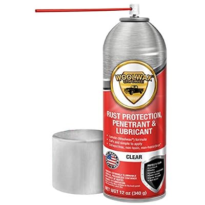 woolwax 12 Oz Undercoating (12) Cans Lanolin Aerosol Spray Straw (Clear) Rust Inhibitor and Prevention, Anti Corrosion Lubricant, Spray Can Extension Wand with Spray Trigger