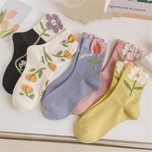 Image of YYaaloa Womens Above Ankle Crew Socks Casual Cotton Socks Cute Fun Novelty Girl Thin Dress Socks