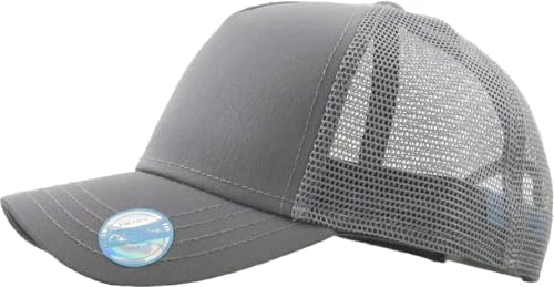 Image of KBETHOS Classic 5 Panel Cotton Twill Mesh Trucker Cap with Adjustable Snapback