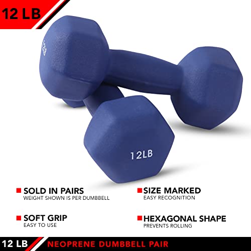 Jfit Neoprene Dumbbell Pairs, 12 Lb #TOP2