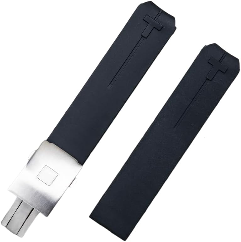 20mm Silicone Watch Band Compatible with Tissot T-Touch T091 T013420A-20mm Rubber Watch Strap for T013 T047 with Stainless Steel Buckle
