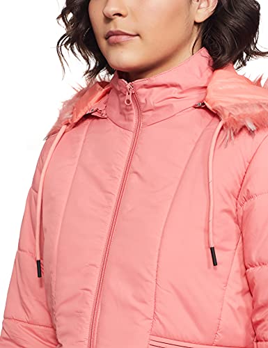 Image of Qube By Fort Collins Women's Medium-Length Bomber Jacket with Detachable Hood - Stylish Winterwear for All-Day Comfort