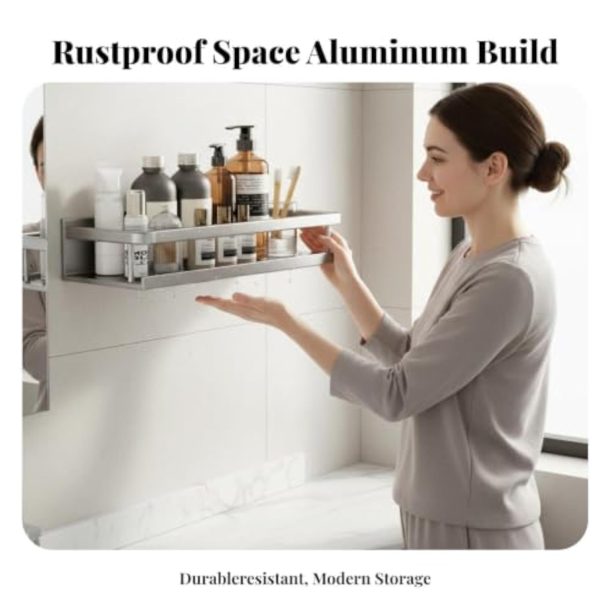 Bathroom Organizer with Towel Rail, Rust Resistant