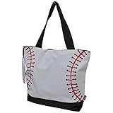 Baseball White Print NGIL Canvas Tote Bag