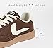 LUCKY STEP Women's Classic Fashion Casual Sneakers Skate Shoes No Slip Lace Up Walking Shoes(9 M US Brown)
