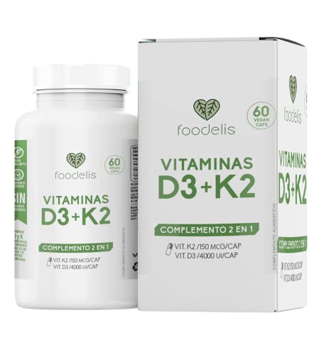 Vitamina d3 y k2 | Contribuye a la Salud Ósea | Fortalece el Sistema Inmune | Apoya al sistema cardiovascular y arterial | 2 en 1 | 60UD Cover