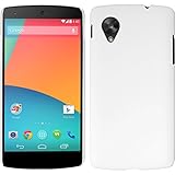 PhoneNatic Funda R�gida Compatible con Google Nexus 5 - Goma Blanco - Cover Cubierta + Protector de Pantalla