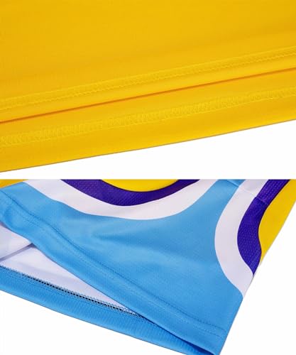 Luckyluan Boys Girls Basketball Uniform Jersey And Shorts Set With Basketball Socks For Youth 11-12 Years Yellow thumb #3