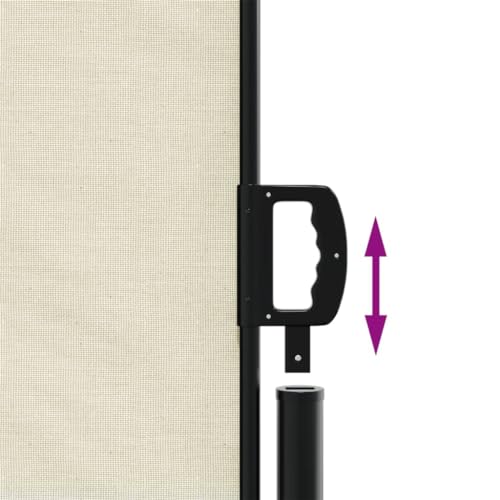 Store latéral extensible 140x1000 cm crème en polyester et acier