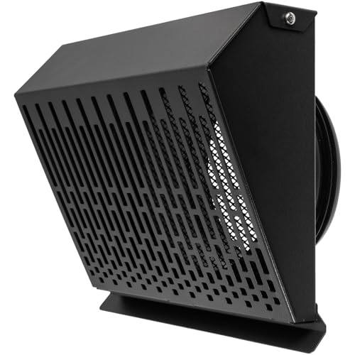 Vent Systems Rejilla de ventilación de 160 mm con junta de goma, color negro grafito, tubo extractor con cubierta para exterior, montaje en conducto o superficie, protección contra la lluvia y los