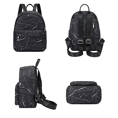 Image of Marble Mini Backpack Women Girls, Small Backpack Purse for Adults Teens Kids School Travel (Black)