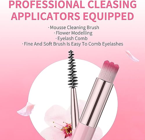 Limpador de extensão de cílios, xampu de extensão de cílios atualizado BREYLEE 60 ml + varinha de rí