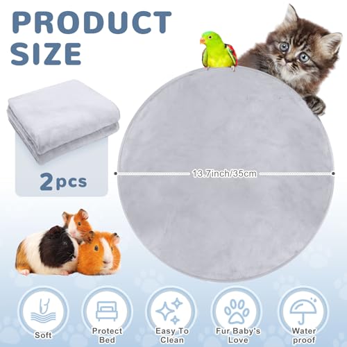 Image of 2 Pcs 13.7 inch Whelping Pads for Dogs Washable Pee Pads for Cats Waterproof Pee Pads Reusable Puppy Pads Pet Training Pads Absorbent Round Floor and Bed Mat Fleece Pee Pad for Potty