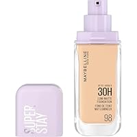 Maybelline New York Fondotinta a Lunga Tenuta, Per Tutti i Tipi di Pelle, Finish Matte Luminoso, Copertura Medio-Alta, Fino a 30H di Tenuta, Con Amminoacidi, Superstay Lumi-Matte, Tonalit&agrave;: 98