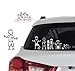 New My Stick Figure Family Car Window White Vinyl Bumper Sticker Decal Boy with iPod B7