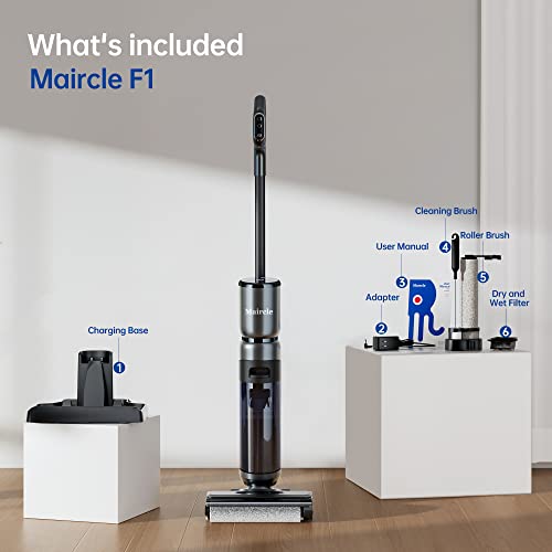 Maircle F1 Cordless Vacuum Mop Smart All-In-One, One-Step Cleaning Wet Dry Vacuum Cleaner, Smart Display And Voice Prompts, Self-Propelled And Self-Cleaning, Great For Hardwood Floor And Sticky Messes #TOP7