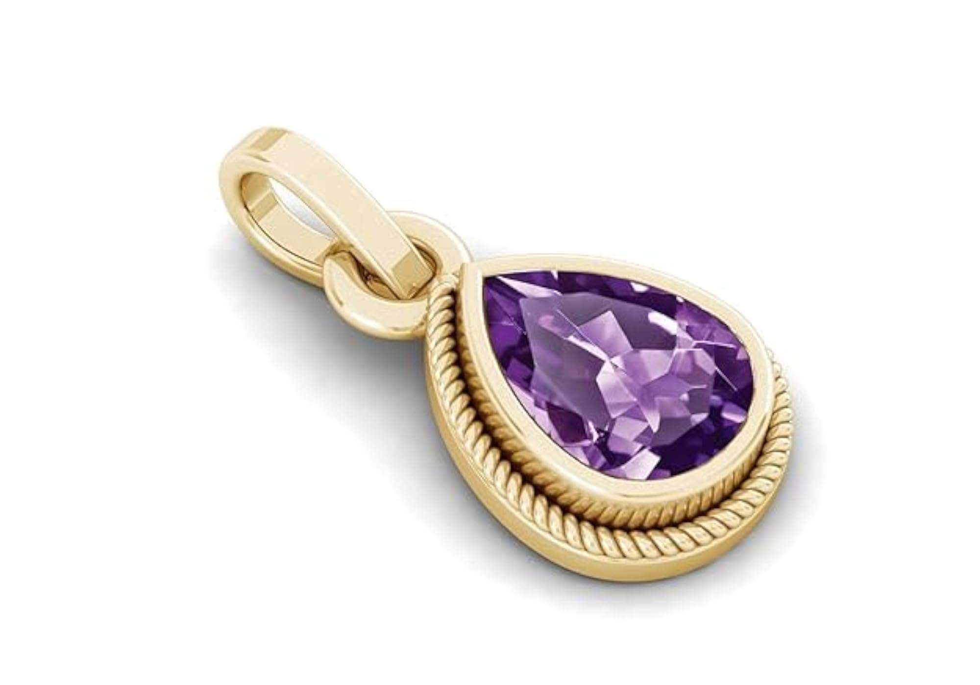 4.00 Ct Certified Amethyst Gold Plated Pendant for Men & Women