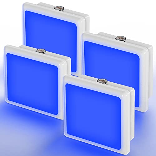 Image of Blue Night Light, JandCase Night Lights Plug into Wall[4 Pack], Nightlight with Dusk to Dawn Light Sensor, 0.3W Blue Light for Party Decor,Bedroom,Bathroom,Gaming Room,Hotel Lighting