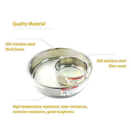 Adamas-Beta 02037213 Φ20×4.5Cm 100 Mesh 304 Stainless Lab Sieves Economy Test Sieve 304 Stainless Steel Wire Cloth（0.154Mm） thumb #6