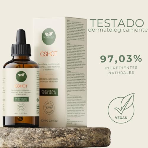 Sérum Facial con Vitamina C, E, Ácido Hialurónico, Niacinamida y Aloe Vera 60ml. - Hidratación Profunda, Antioxidante, Antiarrugas, Iluminador con Ingredientes Naturales by Skintuals Cosmetics - imagen 7