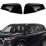Black Direct Replacement Side Mirror Covers Caps for 2020-2025 Toyota Highlander, Toyota Grand Highlander and Toyota Corolla Cross (With Turn Signal Light Model)