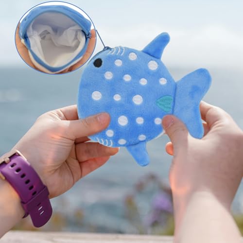 JoyChoi Small Whale Shark Coin Purse Keychain - 4 Pcs Cute Zipper Pouch Gifts for Women2