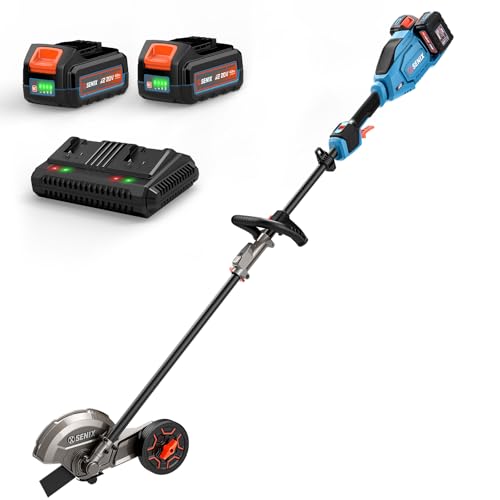 SENIX 40V 8" Cordless Edger, PHX2-M Powerhead and AET002 Edger Attachment Kit, with Shoulder Strap, (2) 4.0Ah Lithium Batteries and 6A Charger, S2K2B2