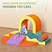 Yaofala 10 PCS Color Foam Climbing Blocks for Toddlers, Soft Play Set with Toy Car, Climbing Blocks for Toddlers 1-3, Indoor Climb and Crawl Soft Play Set
