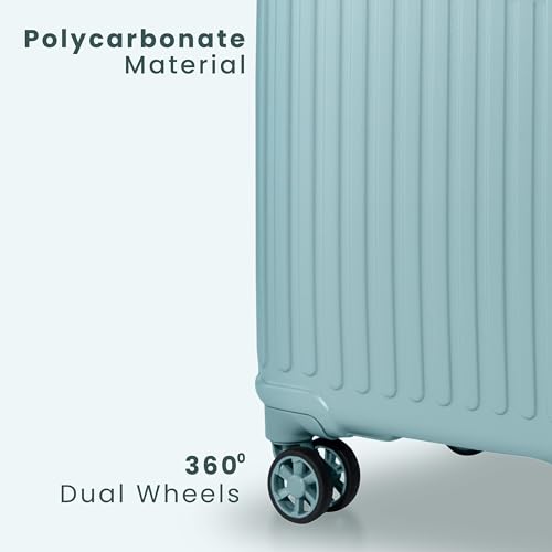 Image of CARLTON Yorkshire Hl | Check-in Trolley Bag, 65 Cm Medium Hardsided Luggage | 8 Wheels, TSA Lock | Polyester | Premium Suitcase for Travel | 5 Year International Warranty | Light Green