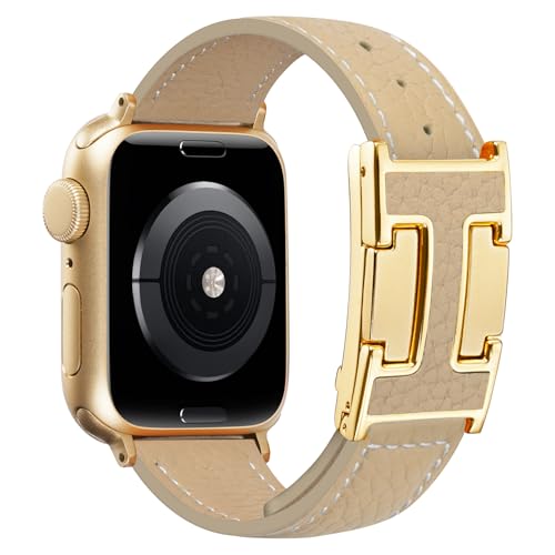JSGJMY Leather Magnetic Band Compatible with Apple Watch Bands 38mm 40mm 41mm 42mm 44mm 45mm 46mm 49mm for Women MenTop Grain Leather Designer Replacement Strap for iWatch Ultra SE Series11/10/9/8/7/6/5/4/3/2/1