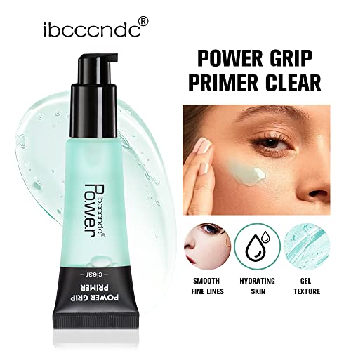 Ibcccndc Face Primer Makeup Pore Power Grip Primer,Gel-Based Gripping Jelly Primer For Moisturizing & Locking Foundation Long-Lasting Perfect Makeup Base (#1 Clear) #TOP2