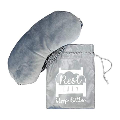 Rest Easy Weighted Eye Mask Soft Fabric with Glass Bead Filling 175 Grams | Perfect for Sleep, Stress Relief, Anxiety Relief & Sensory Calming Eye Mask for Great Sleep | Soft Fabric Front (Grey) Cover