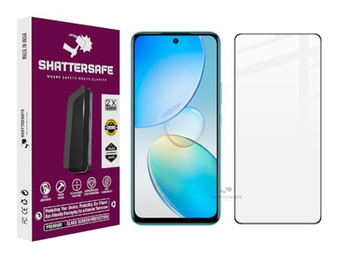 Image of Shattersafe Oleophobic Tempered Glass Screen Protector Compatible For Infinix Hot 12i [Pack of 1]. Edge To Edge Full Screen Protection With Easy Installation Kit & Case Friendly Fit.