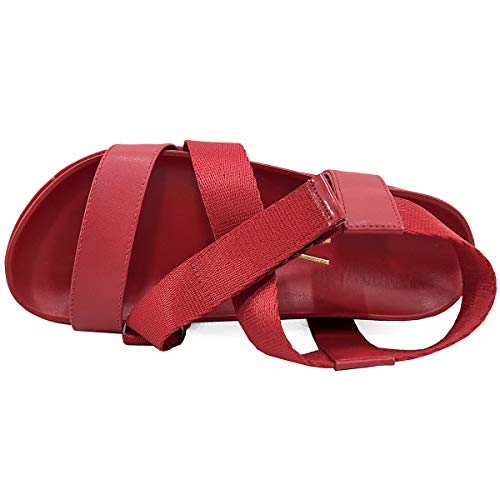 Sandália Plataforma Vizzano Papete Gorgurão Feminina - Vermelho - 37