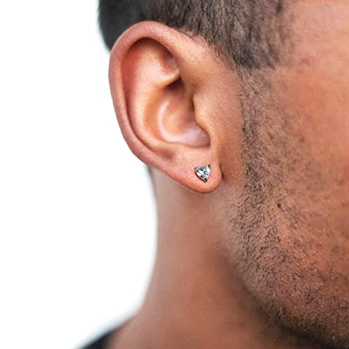 Moissanite Stud Earrings For Women, Nickel Free 925 Sterling Silver Hypoallergenic Earrings,1Ct D Color Vvs1 Clarity Brilliant Trillion Lab Created Diamond Earring Set For Girls (Trillion, 1 Carats-(0.5Ct*2)-5Mm) #TOP6