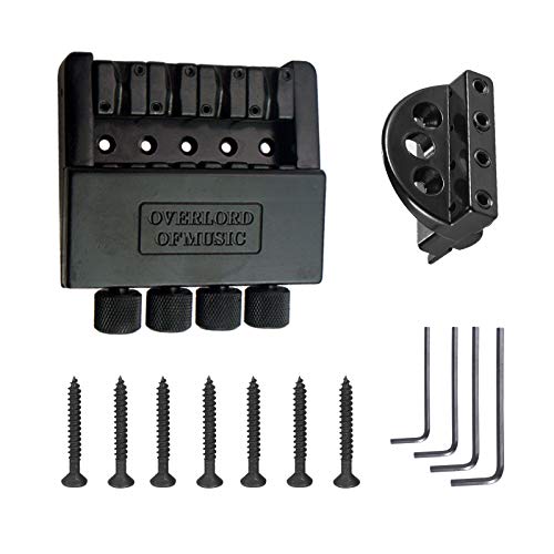 TREELF Headless Electric Bass Tailpiece Bridge set Fixed Hardtail Saddle 4-string guitar Accessory