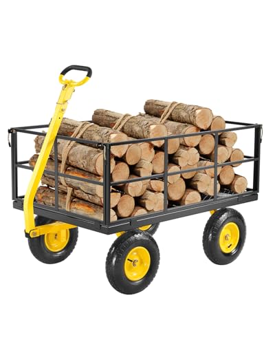 VEVOR Carrello da Giardino in Acciaio 635,03 kg Carrello da Giardino Trainabile per Impieghi...