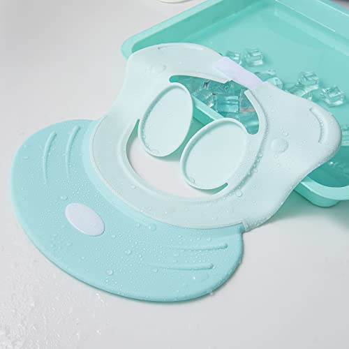 Image of Baby shampoo cap shower visor shield hat kids bath Washing Hair rinser Prevents Water from Pooling in Face for To protect the eyes and ears of toddlers and children