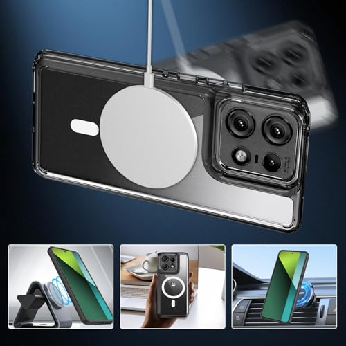 Image of For Motorola Moto Edge 50 Pro /50S Pro Case, Pure Transparent Design, Shockproof, Scratch Resistant Back, Magnetic Compatible, MagSafe, Clear Case, US Military MIL Listed, Hybrid TPU Bumper, PC Micro