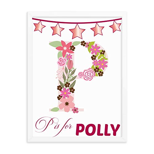 Classydesigns Cadre d'anniversaire personnalisé avec nom de l'alphabet pour Chambre de Filles avec n'importe Quel nom A4 A5 imprimés Uniquement ou encadrés Tout âge requis, A5 Print Glossy Cover
