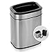 Alpine Industries 6 L / 1.6 Gal Stainless Steel Slim Open Trash Can - Compact Garbage Bin - Wide Access Top Slender Durable Receptacle with Sturdy Plastic Liner
