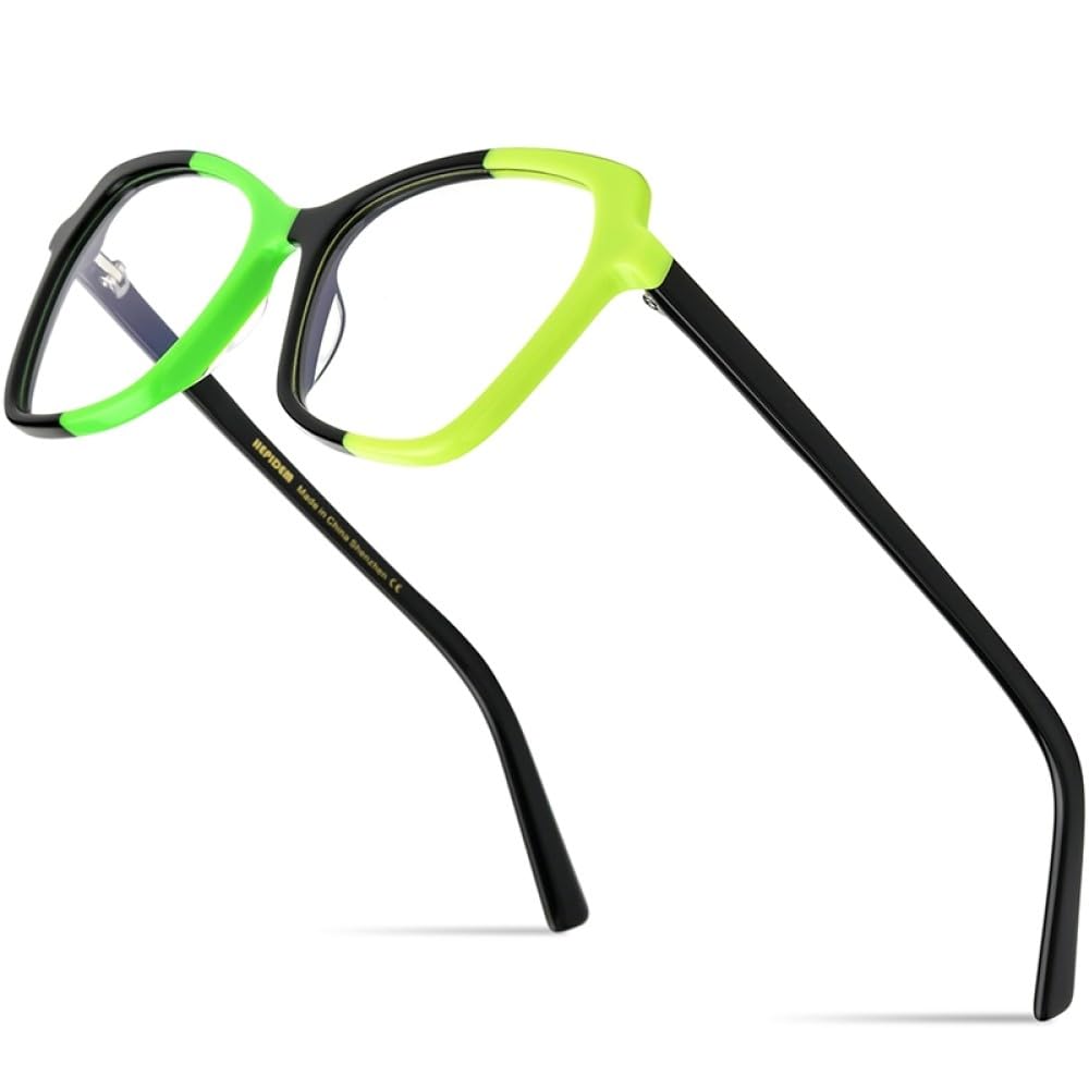 MUTYNE Montura de gafas de acetato multicolor para mujer, gafas de ojo de gato, gafas de ojo de gato