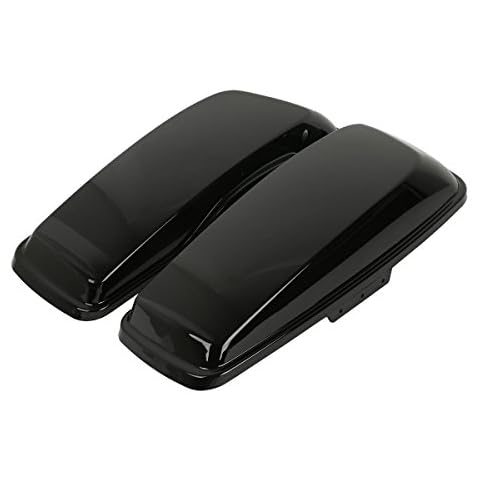XFMT-moto-part Vivid Black Hard Saddlebags Lids For Harley Touring Road King Street Electra Glide 2014-2024 Cover