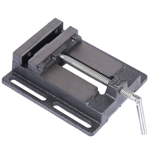 Fegtrtyoa Pince à Bec Plat Américaine en Fonte de 10 cm (4 Pouces), Étau D'Établi Fixe, Gabarit de Perçage