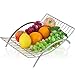 FCXBQ Acero Inoxidable Rectangular de Plata, Canasta de Frutas Plato de Frutas Hueco con Mango 38 * 9.5 * 25.5cm