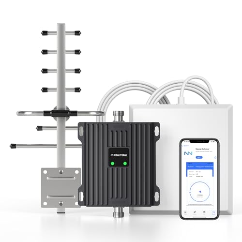Home Cell Phone Signal Booster for Canada - Supports Band 4 Band 5 | Up to 4,500 Sq Ft | Boost 5G 4G LTE Signal | 65dB Cellular Repeater with High Gain Directional Antennas | ISED Approved